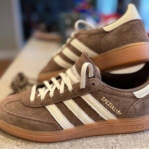 Adidas Spezial Brown Suede Sneakers with White Stripes